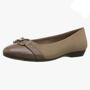A2 by Aerosoles Women's Ultrabrite Ballet Flat Taupe Fabric size 8 B012